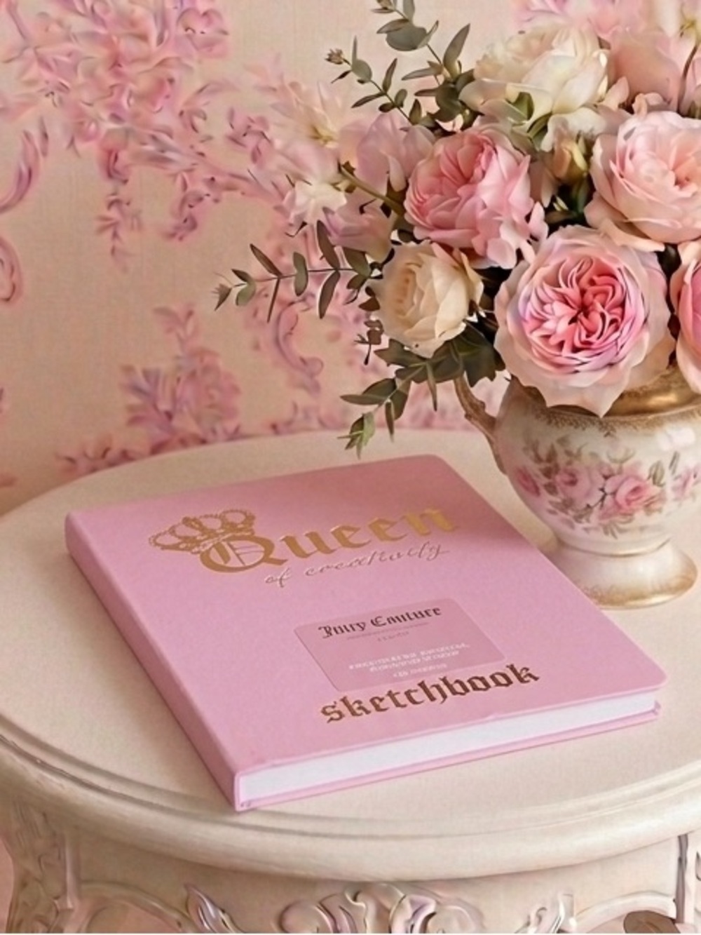 Juicy Couture Pink Gold-Foil 'Queen of Creativity' Sketchbook